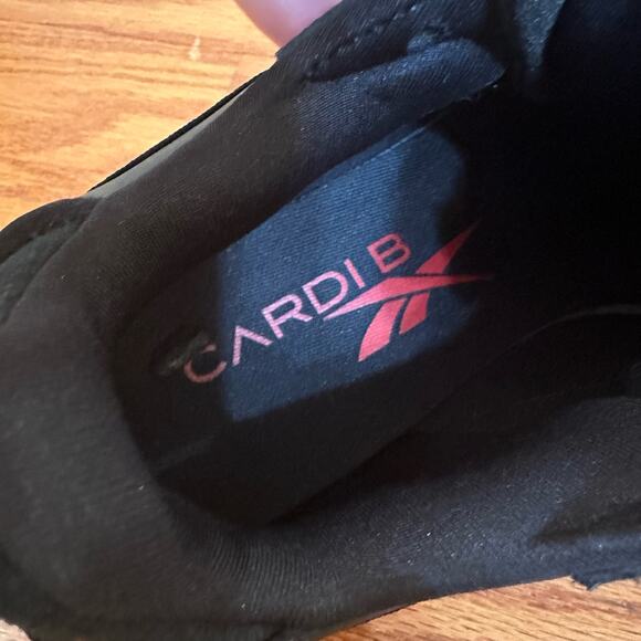 Reebok Club C Cardi B Black Red Sneakers sz 7.5 - Picture 7 of 10